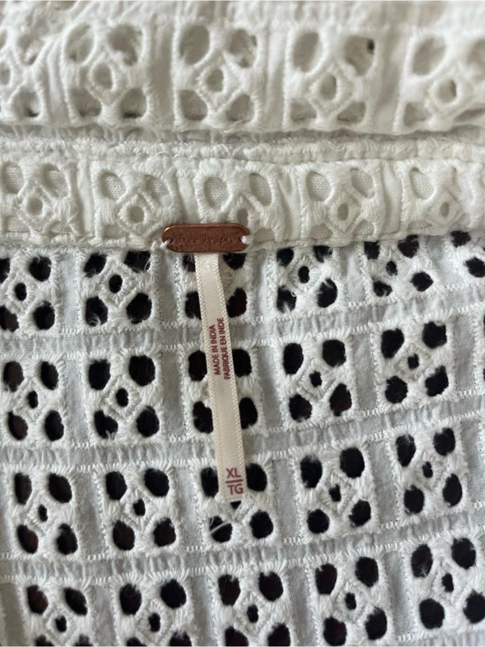 Free People Remino Eyelet Mini Shirt Dress Womens Sz. XL Beach Summer Boho - Picture 8 of 13
